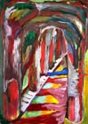"Alley" from series "Landscape"
Graphics.  Olena Pryduvalova - Ukrainian Artist. Virtual Art Gallery. Property of the author
(Paper, gouache)