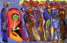 "3" from series "Cariatids"
Graphics.  Olena Pryduvalova - Ukrainian Artist. Virtual Art Gallery. Property of the author
(Paper, gouache)